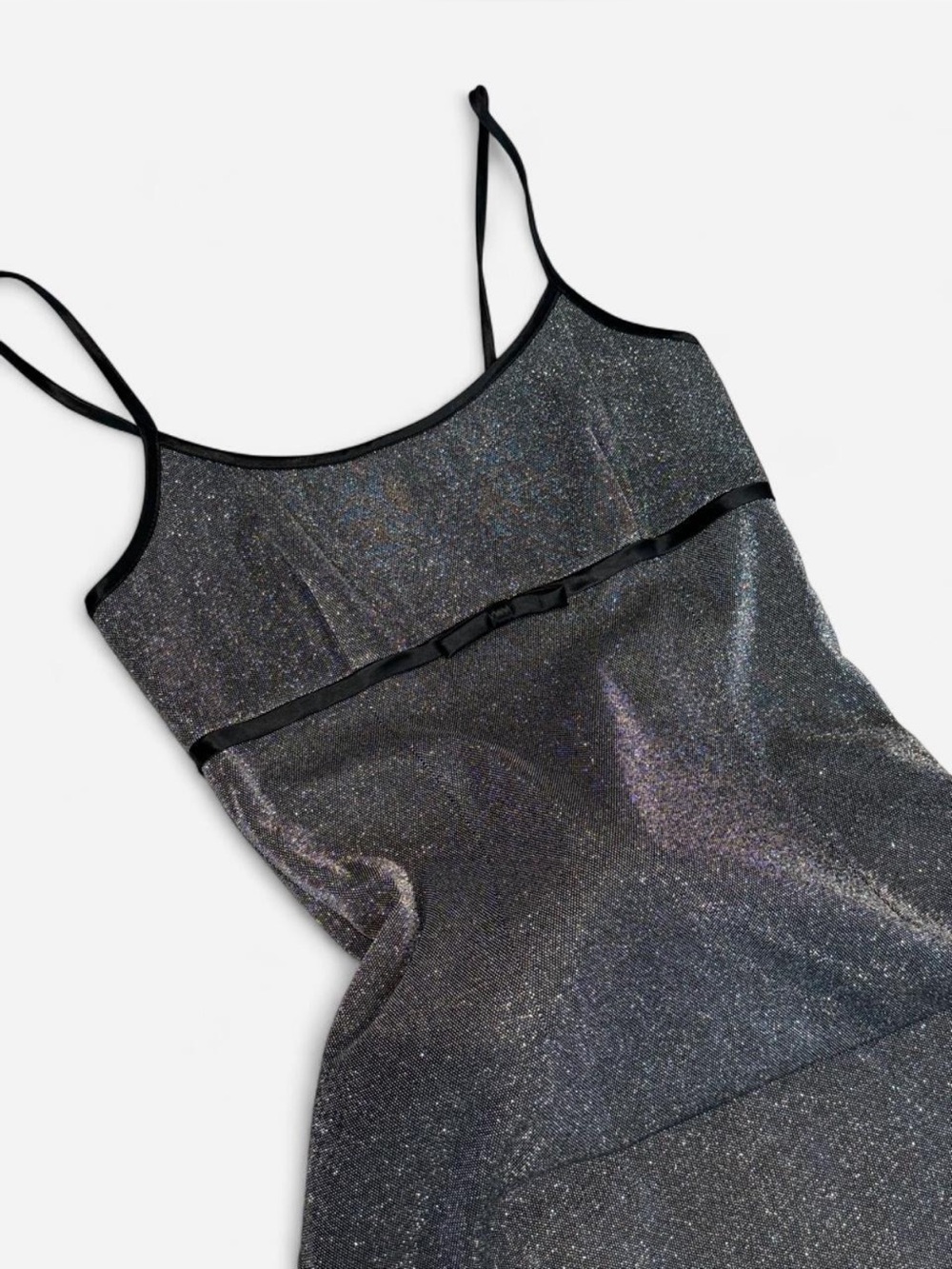 Black Metallic Glitter Maxi Dress